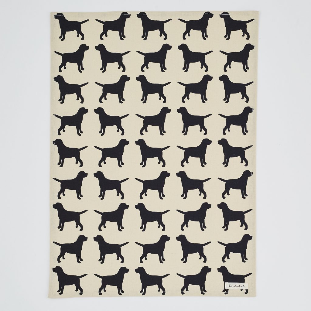 The Labrador Company-Black Labrador Print Tea Towel 3