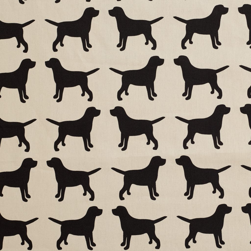 The Labrador Company-Black Printed Labrador Cotton Drill Fabric 1