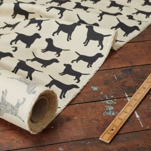 The Labrador Company-Black Printed Labrador Cotton Drill Fabric