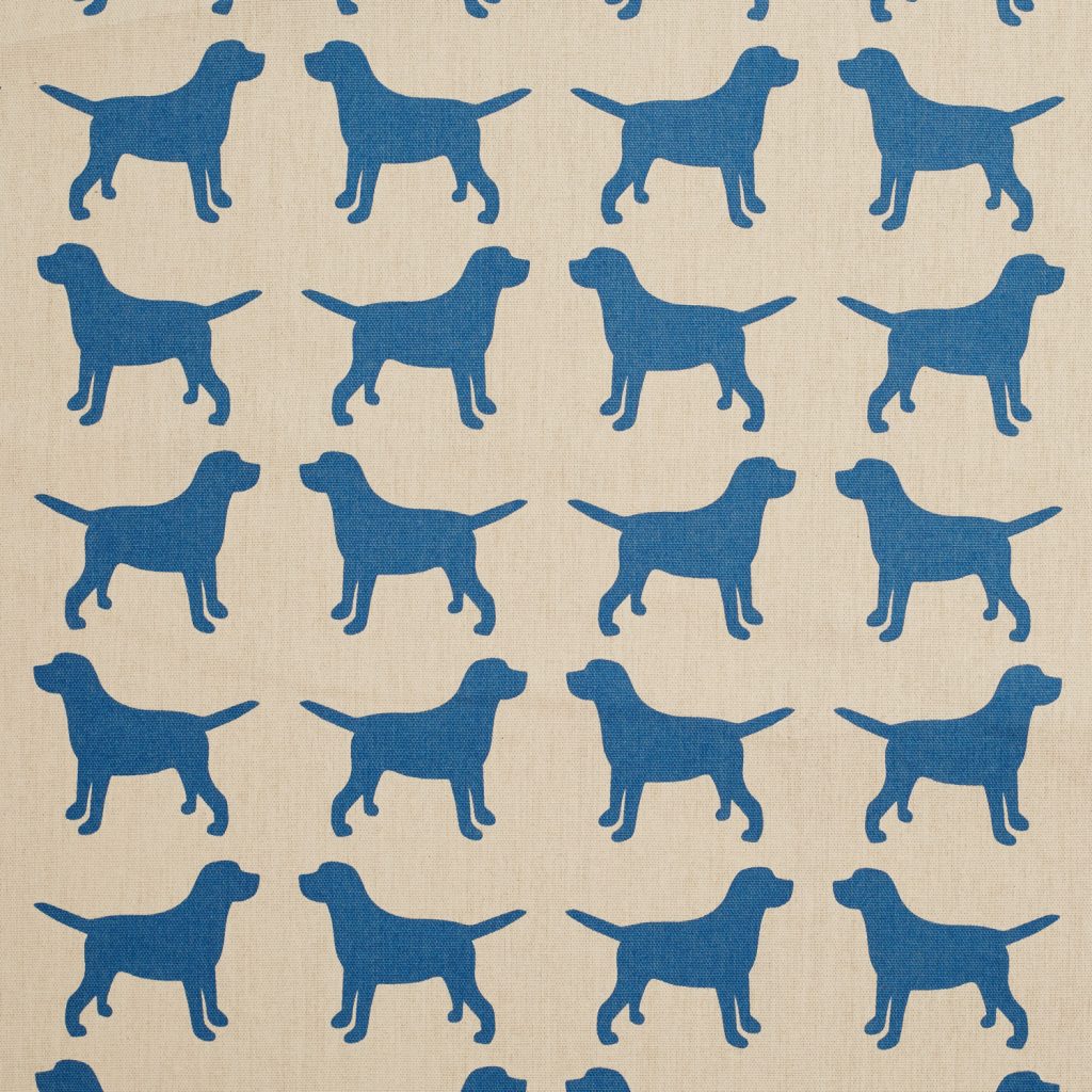 The Labrador Company-Blue Printed Labrador Cotton Drill Fabric 1