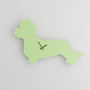 The Labrador Co.-Green Dandi Dinmont Clock with wagging tail - last one!