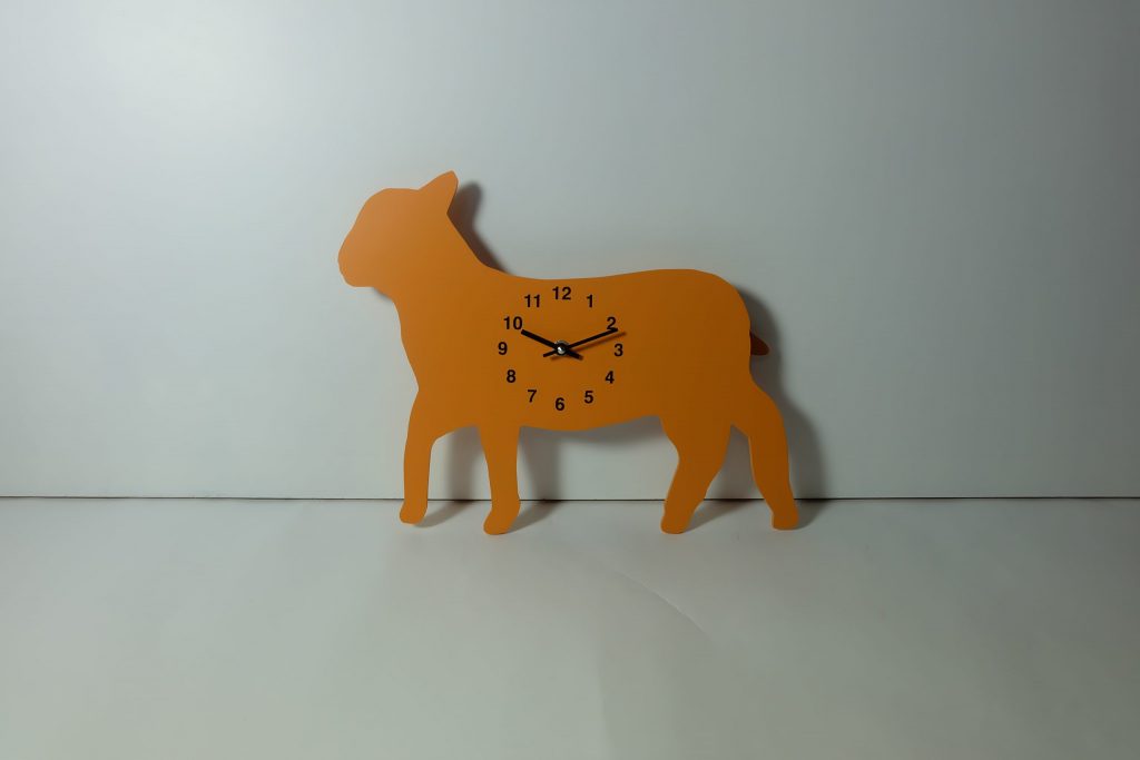 The Labrador Co.-Orange Lamb clock with wagging tail - Last one!