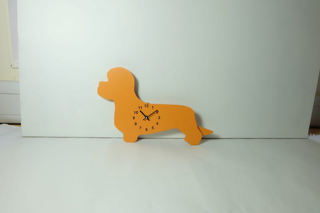 The Labrador Co.-Orange Dandie Dinmont Clock with wagging tail - last one!