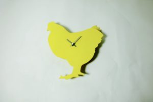 The Labrador Co.-Yellow Chicken Clock with wagging tail - last one!