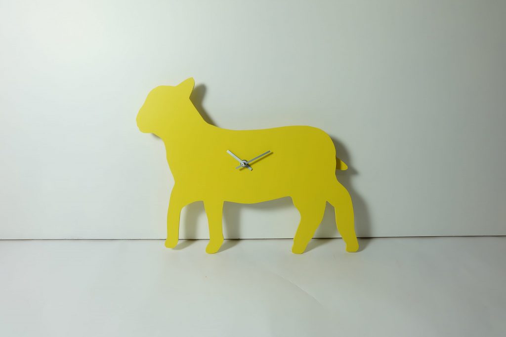 The Labrador Co.-Yellow Sheep/Lamb Clock with wagging tail - last one!