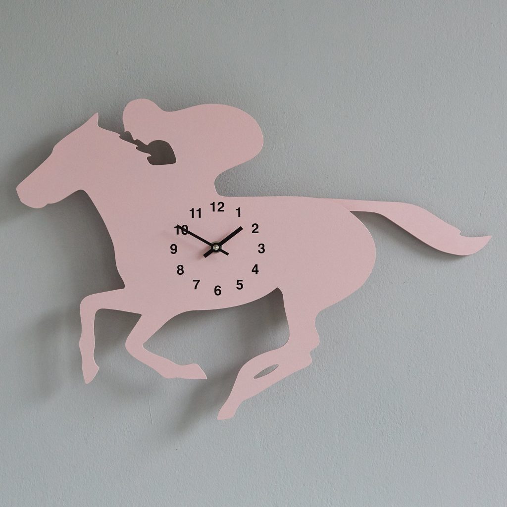 The Labrador Co.-Pink Race Horse Clock with wagging tail - last one!